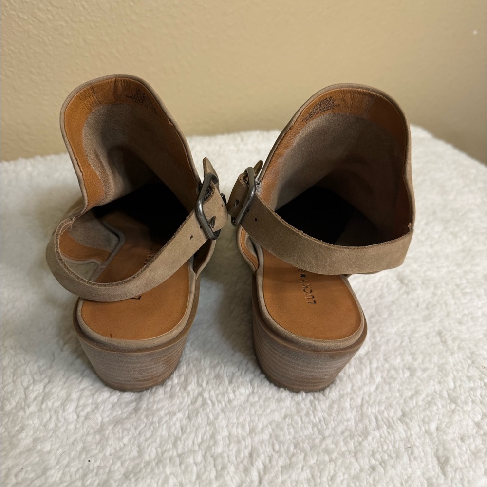 Lucky Brand Taupe Ankle Boots with Strap - Picture 5 of 7